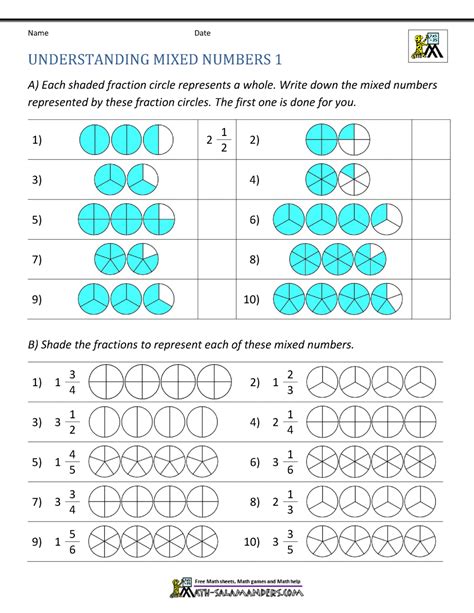 Mixed Numbers Worksheets | 99Worksheets
